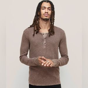 John Varvatos Nashville Waffle-knit Henley